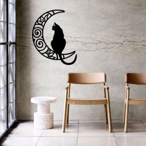 برچسب دیواری گربه و ماه ، کد 847