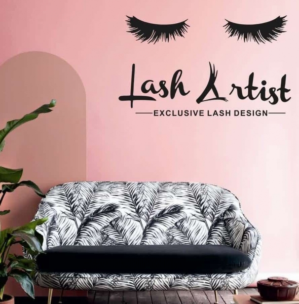 برچسب دیواری سالن کاشت مژه و ابرو LASH ARTIST،کد 971