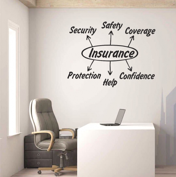 تابلو دکوری دفتر بیمه  INSURANCE WALL STICKER ،کد 1101