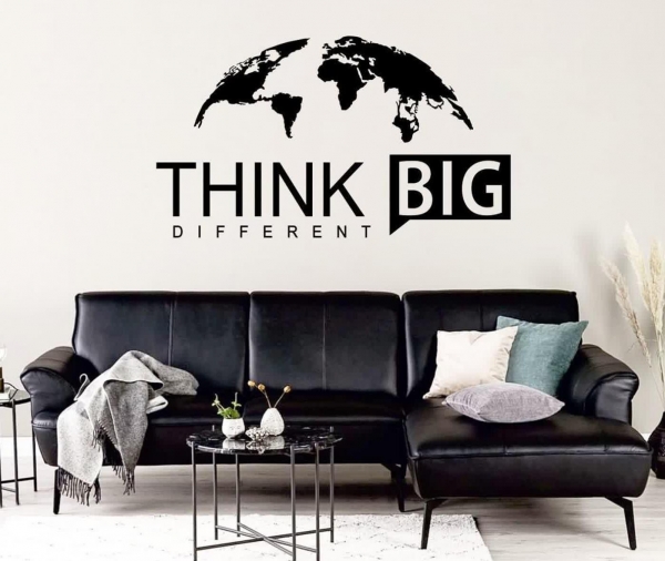 برچسب دیواری انگیزشی بزرگ بیاندیش think big different ، کد 886