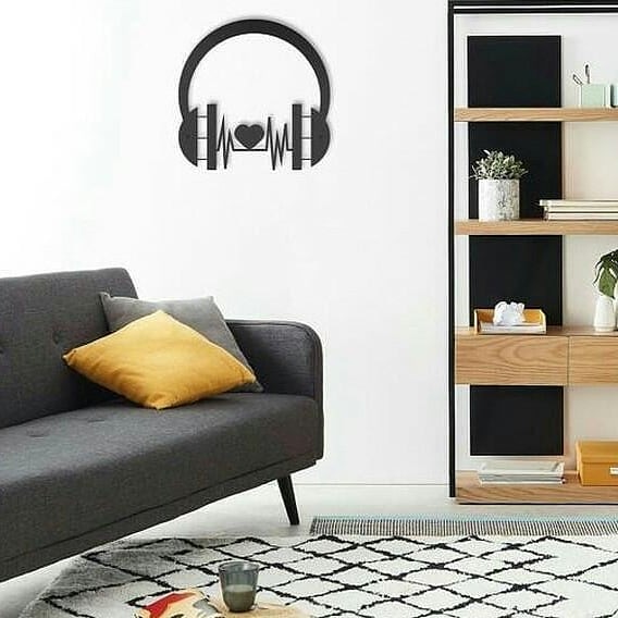 استیکر چوبی طرح هدفون ،کد 573
