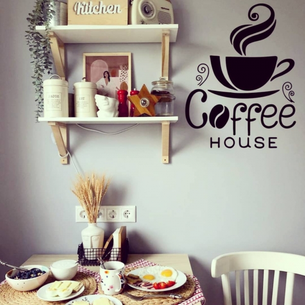 خرید استیکر چوبی coffee house ، کد 845