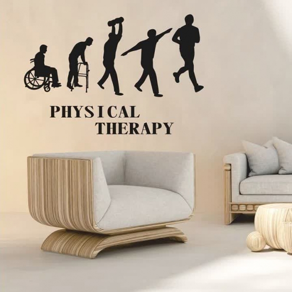 استیکر دیواری PHYSICAL THERAPY مراحل درمان ،کد 1065