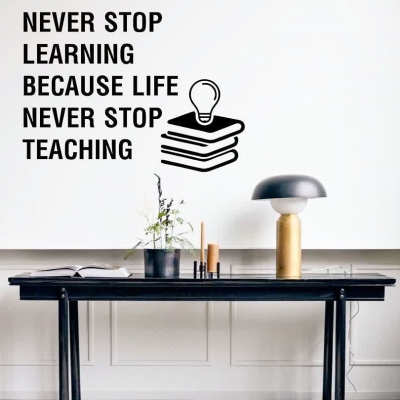 استیکر دیواری با موضوع یادگیری NEVER STOP LEARNING، کد 1082