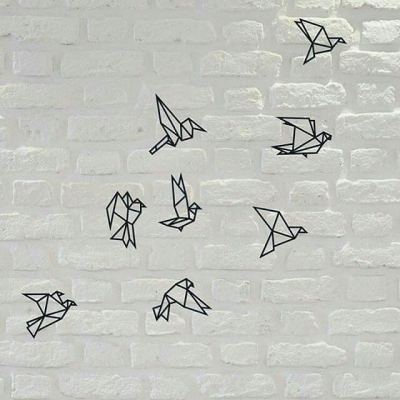 استیکر دیواری چوبی طرح اوریگامی پرنده، کد 509