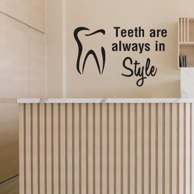 تابلو دکوری دندان پزشکی زیبایی TEETH ARE ALWAYS IN STYLE ، کد 1077