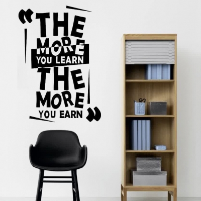 برچسب دیواری انگیزشی برای محیط آموزشی LEARN MORE ،کد 1060