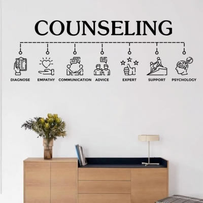 استیکر دیواری با موضوع مشاوره  COUNSELING ، کد 1070