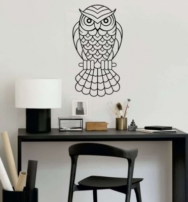 برچسب دیواری جغد نشسته، کد 1026