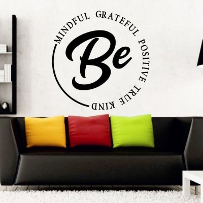 برچسب دیواری کلمات مثبت و انرژی بخش Be positive،کد 1053