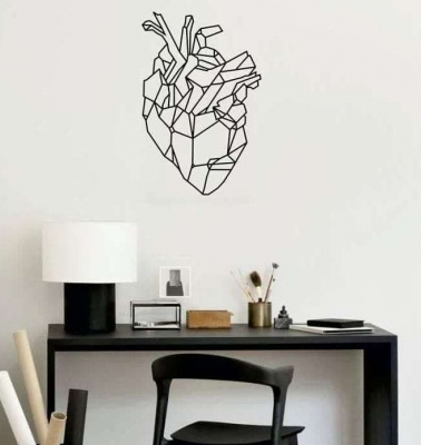 طرح تتو قلب طبیعی روی دیوار ، کد 1016