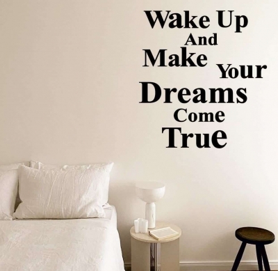 استیکر چوبی متن انگلیسی wake up and make dream؛ کد 951