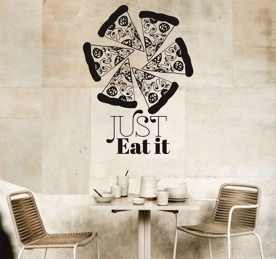  دیوارکوب رستوران فست فود ، برچسب دیواریتکه های پیتزا، تابلو جملات کلمات برای پیتزایی