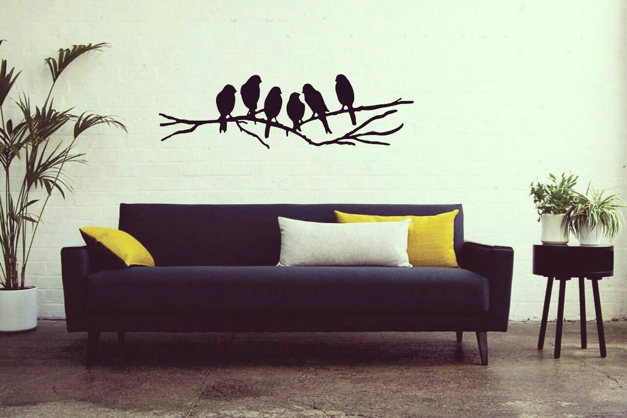 برچسب دیواری پرنده شاخه استیکر دیواری طلایی استیکر دیواری پذیرایی