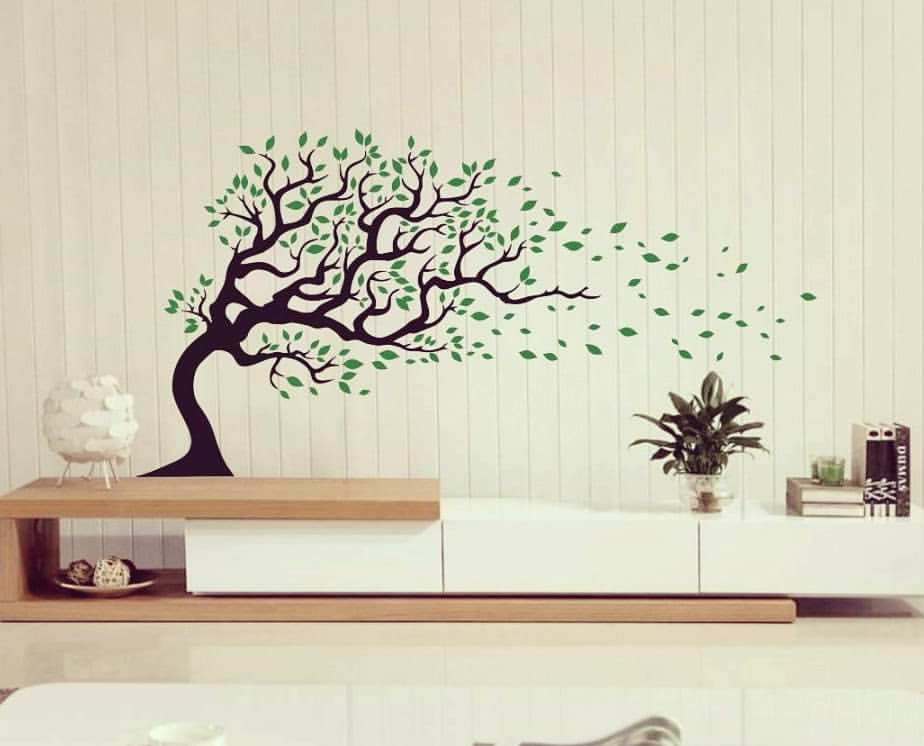 بورس فروش استیکر برچسب دیواری درخت با برگ در خزان