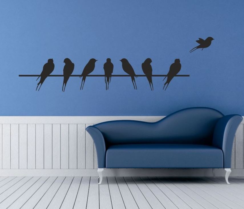 قیمت برچسب دیواری پرنده ، استیکر چوبی طرح پرستو ،آموزش نصب استیکر چوبی روی دیوار