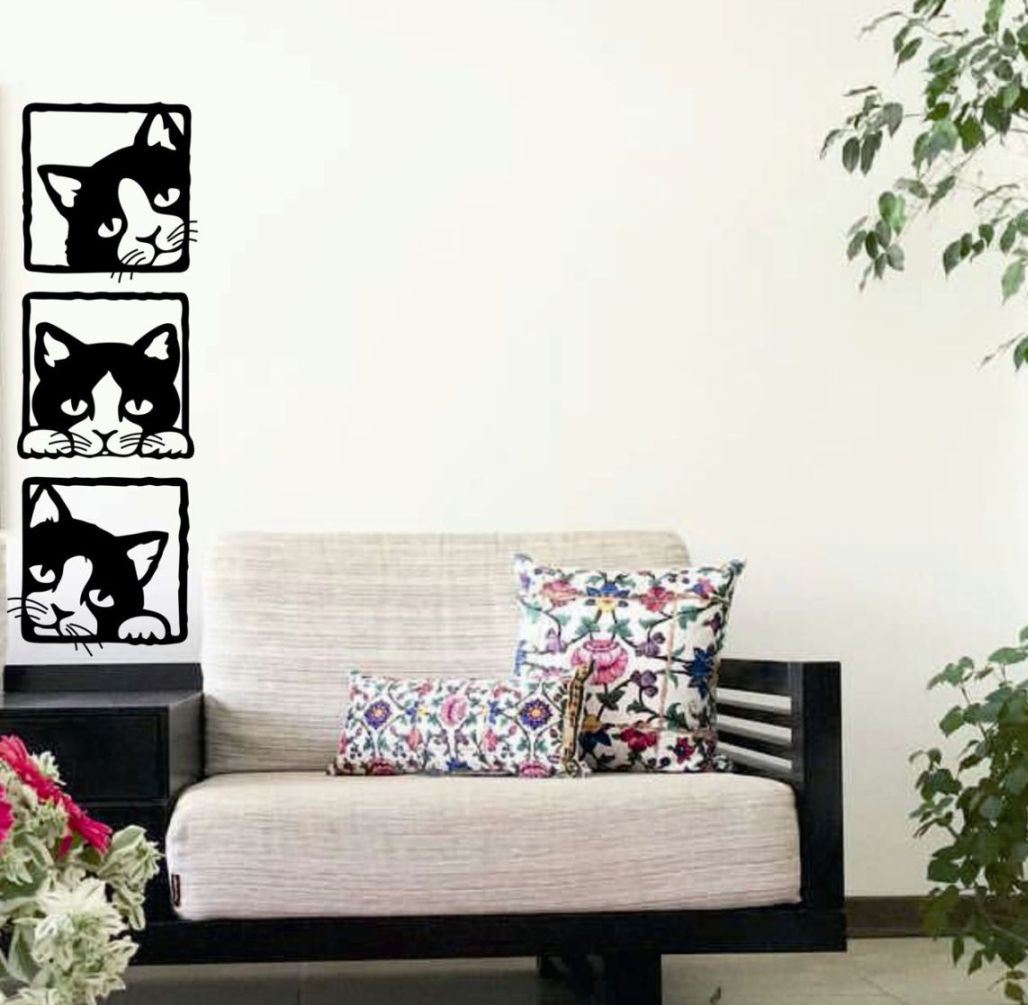  بامزه ، قاب عکس های گربه دالی  ، شیطنت پیشی تابلو دیواری چوبی بچه گربه ها 