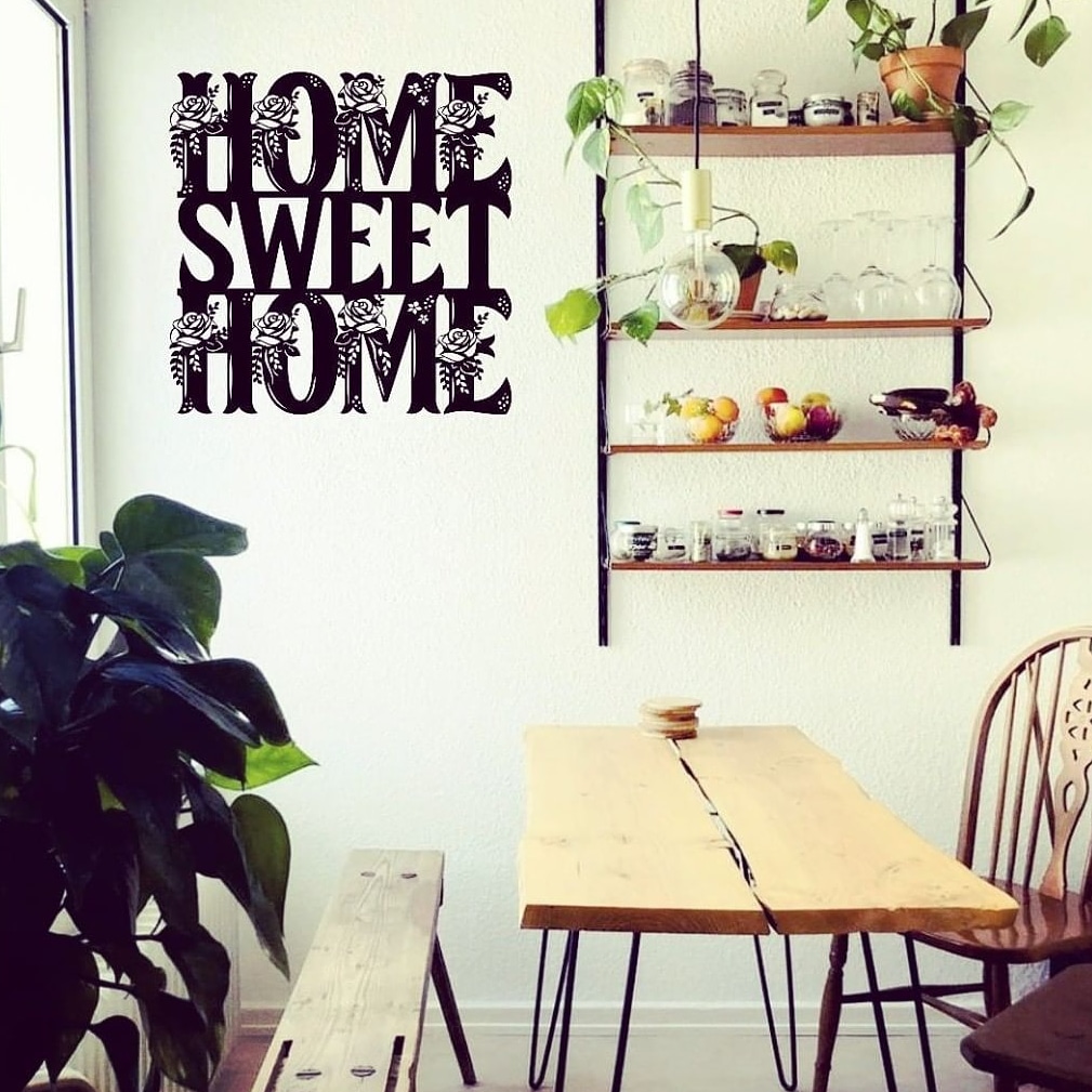 home sweet home تابلو کالیگرافی انگلیسی شیک منزل نو عروس تابلو شیک بالای تخت خواب هوم سوییت هوم سوئیت هوم