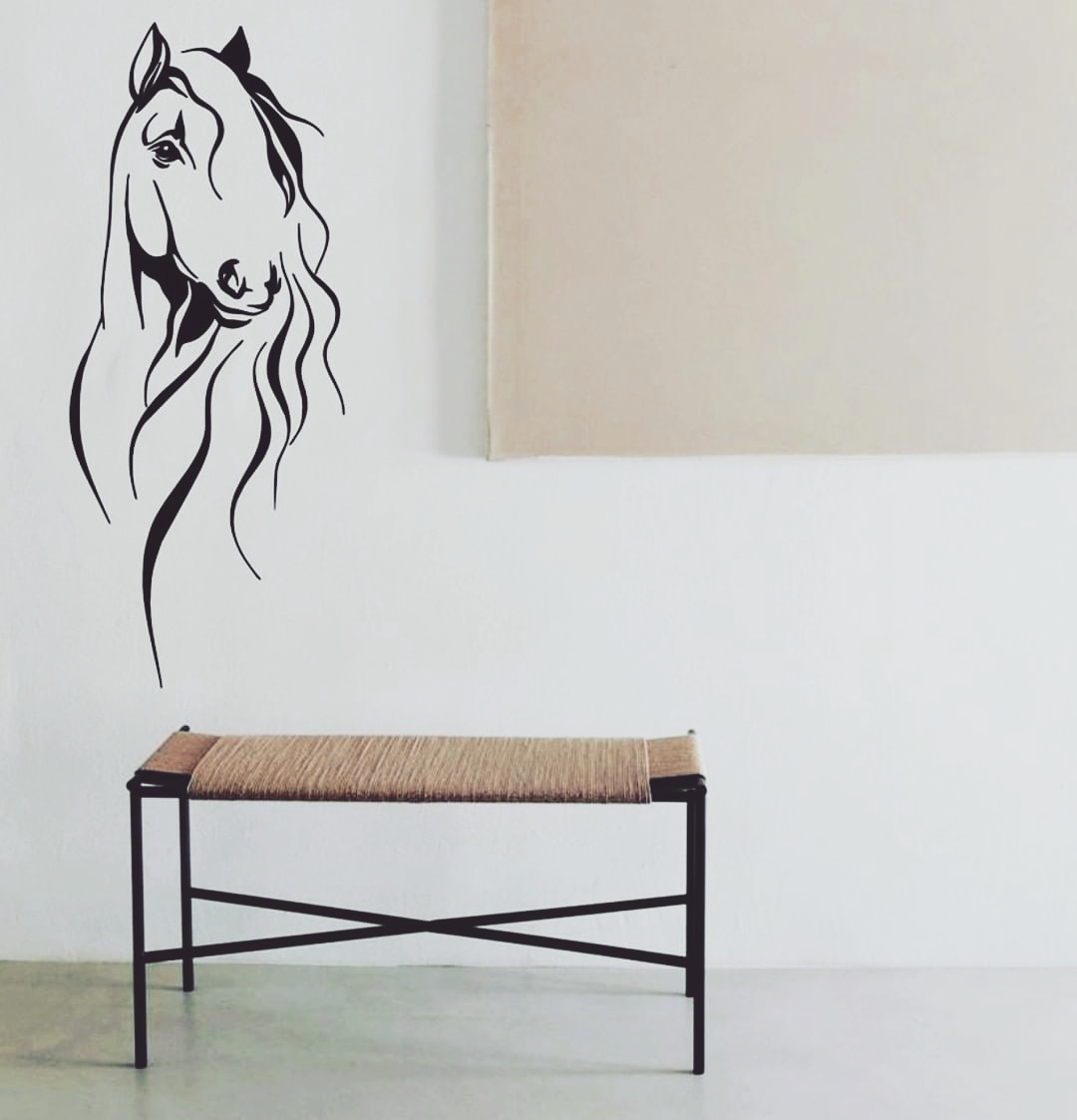 تابلو استیکر طرح اسب یالدار خرید برچسب دیواری دکور اسب یال بلند زیبا