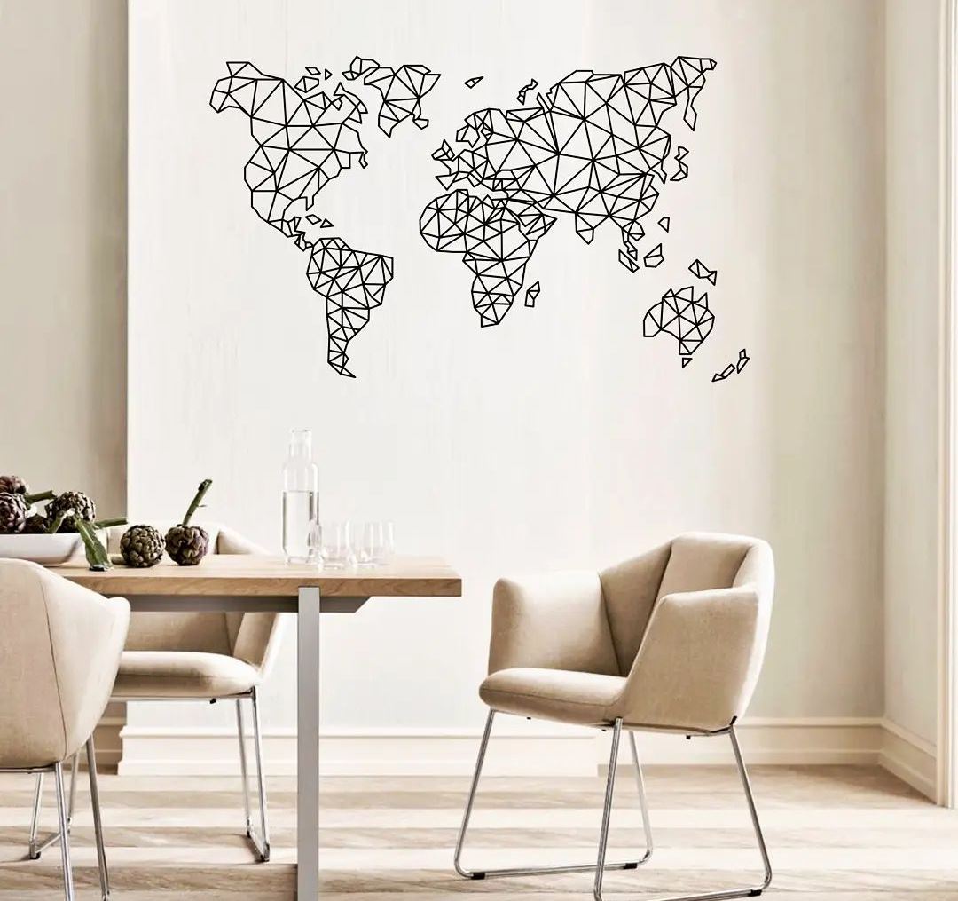 قیمت قیمت استیکر دیواری نقشه جهان برچسب دیواری نقشه دنیا از چوب سه بعدی