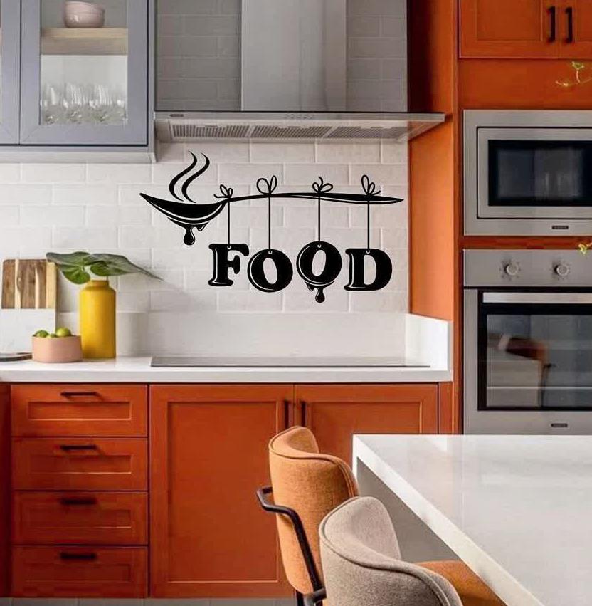 برچسب دیواری برای آشزخانه سنتی، برچسب دیواری طرح قاشق چنگال ملاقه سرآشپز