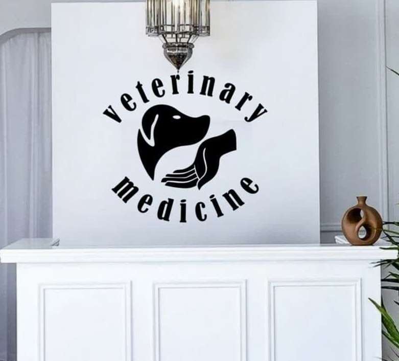 تابلو دیواری برای مطب دامپزشکی ، برچسب دیواری پزشک حیوانات دامپزشکی 