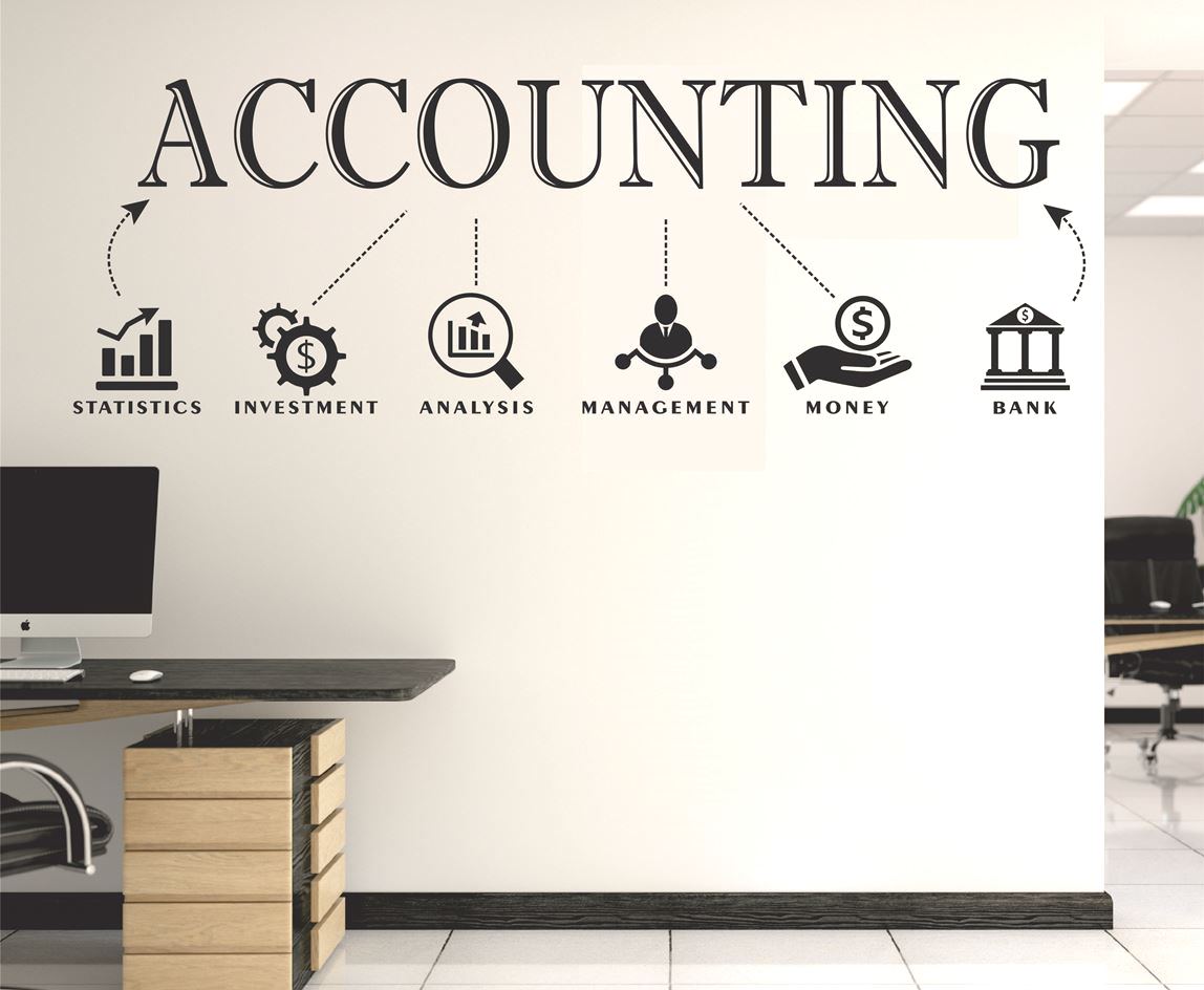 تابلو دیواری حسابداری برچسب دیواری حسابداری دکوراسیون دفتر حسابداری دکور