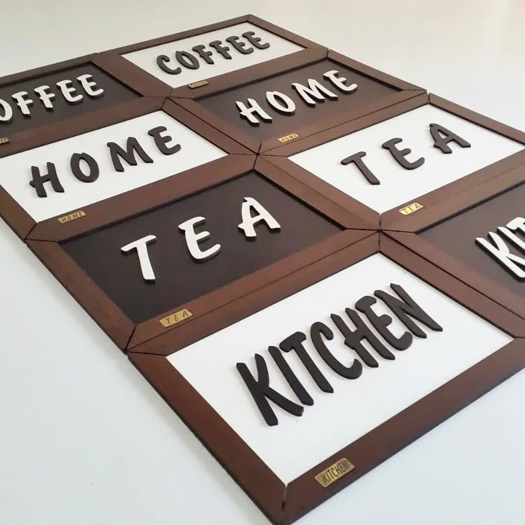 تابلو دکوراتیو چوبی تابلو هوم home  تابلو کیچن kitchen  تابلو کافی coffee 